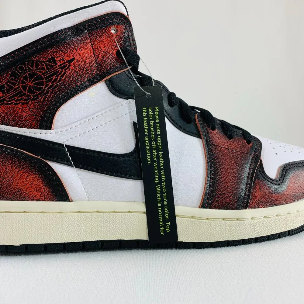 Air Jordan 1 Mid SE Wear-Away Sneakers White (Men's Sizes) New Shoes DV9565-006_7